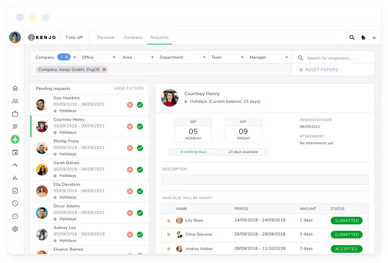 Kenjo HR Time Off Software