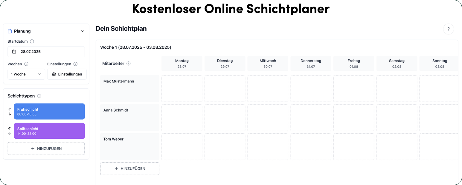 Kenjo Kostenloser Online Schichtplaner