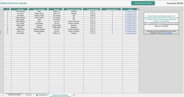 Employee database excel template free download