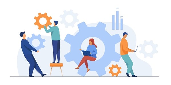 empleados realizando las funciones de recursos humanos
