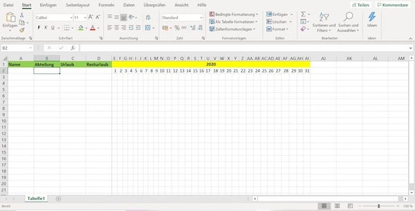 2022 Excel Urlaubsplaner zum Herunterladen