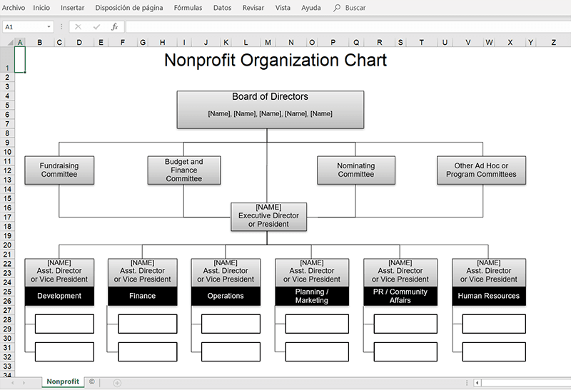 Plantilla Organigrama Excel Gratis